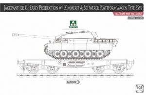 2125X Takom Jagdpanther G1 early prod. w/ Zimmerit & Schwerer Plattformwagen Type SSys 2125X 1/35