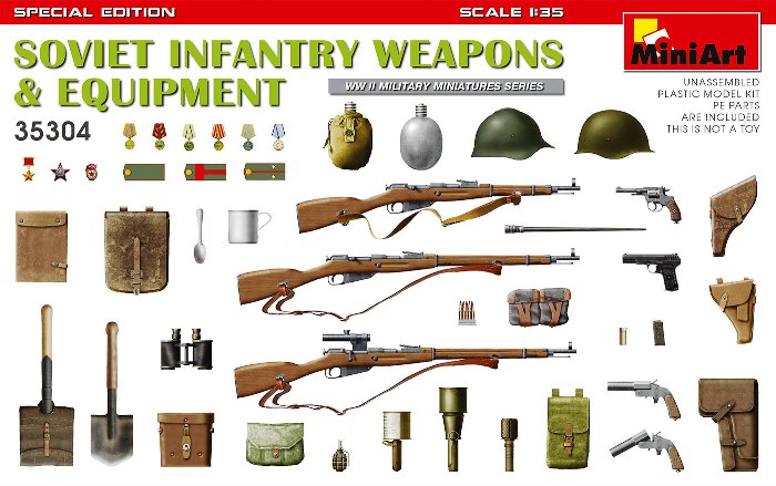 35304 MiniArt Советское пехотное оружие и снаряжение 1/35