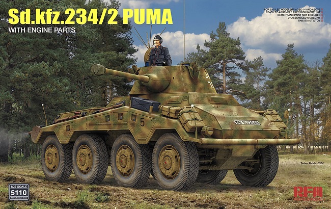 5110 RFM Колесный танк Пума (Sd.Kfz.234/2) с интерьером 1/35