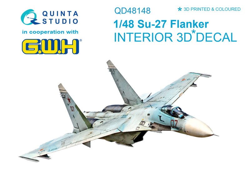 QD48148 Quinta 3D Декаль интерьера кабины Су-27 (GWH) 1/48