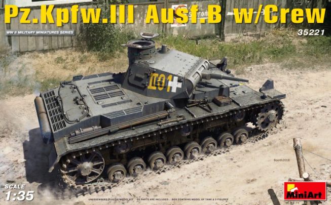 35221 MiniArt Немецкий танк Pz.Kpfw.III ausf.B с экипажем  Масштаб 1/35