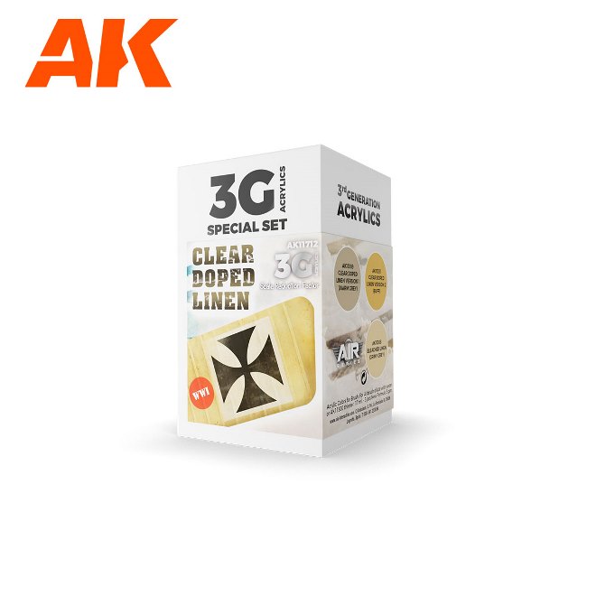 AK11712 AK Interactive Набор акриловых красок 3G "Clear Dopen Linen" (3 краски)