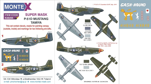 K48266 Montex  Super Mask P-51D MUSTANG (TAMIYA) 1/48