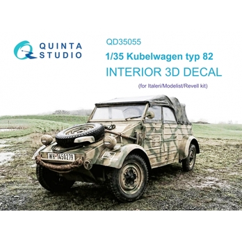 QD35055 Quinta 3D Декаль интерьера кабины Kubelwagen typ 82 (Italeri) 1/35