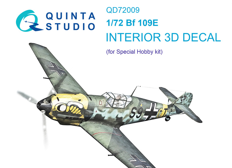 QD72009 Quinta 3D 3D Декаль интерьера кабины Bf 109E (Special Hobby) 1/72