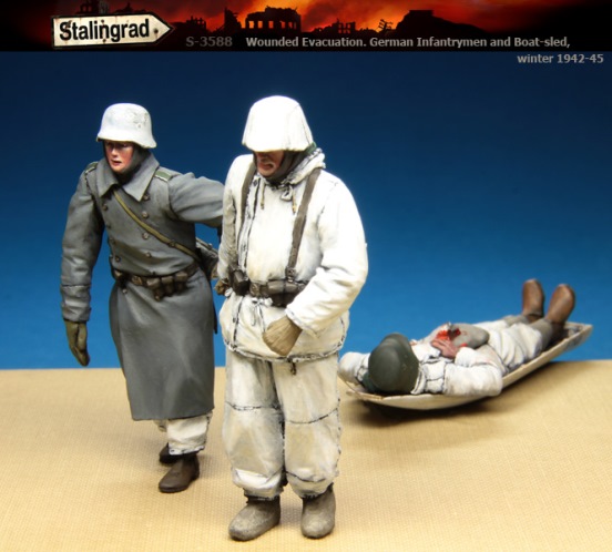 3588 Stalingrad Эвакуация раненого (3 фигуры) Масштаб 1/35