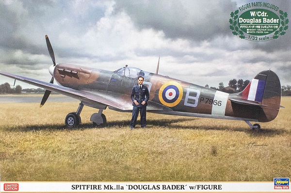 Сборная модель 08247 Hasegawa Английский истребитель SPITFIRE Mk.IIa "DOUGLAS BADER" w/Figure 