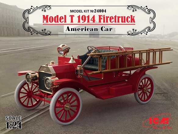 24004 ICM Американский пожарный автомобиль Model T 1914 Firetruck Масштаб 1/24