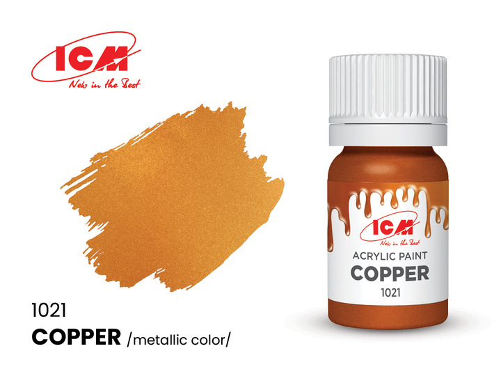 C1021 ICM Акриловая краска Медь (Copper) 12мл