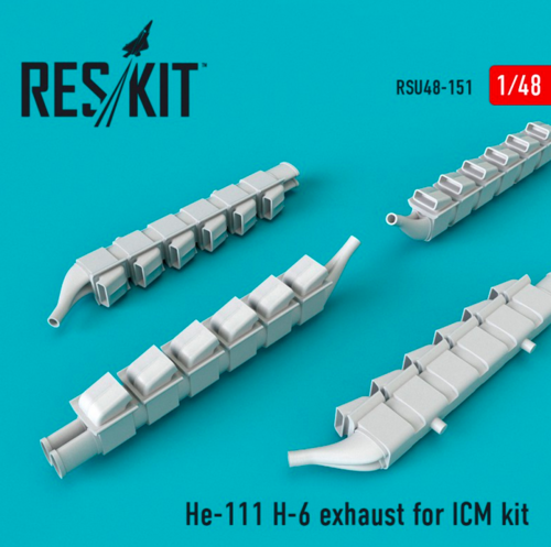 RSU48-0151 RESKIT He-111 H-6 exhaust nozzles (for ICM) 1/48