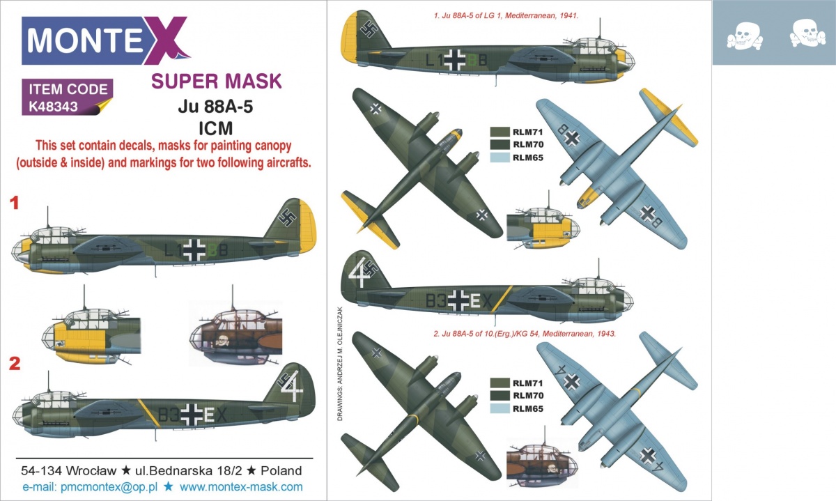 K48343 Montex  Super Mask Ju-88A-5 (ICM) 1/48