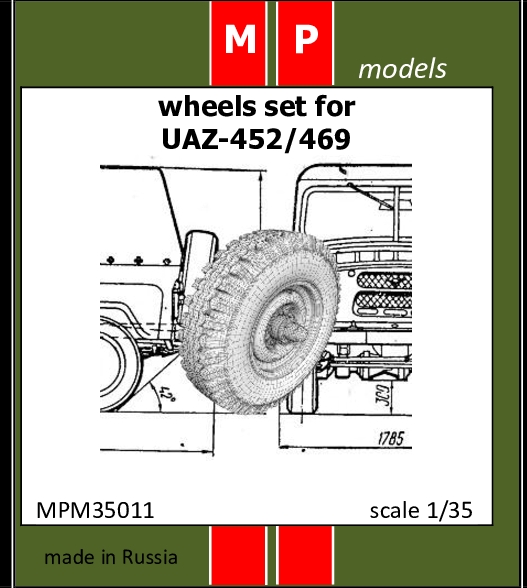 MPM35011 MP Models Колеса смоляные на УАЗ-452/469 1/35