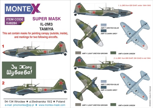 K48284 Montex  Super Mask IL-2M3 (Tamiya) 1/48