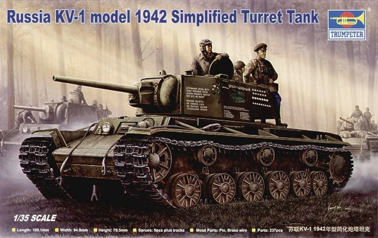 Сборная модель 00358 Trumpeter Советский танк КВ-1 (модификация 1942г) 