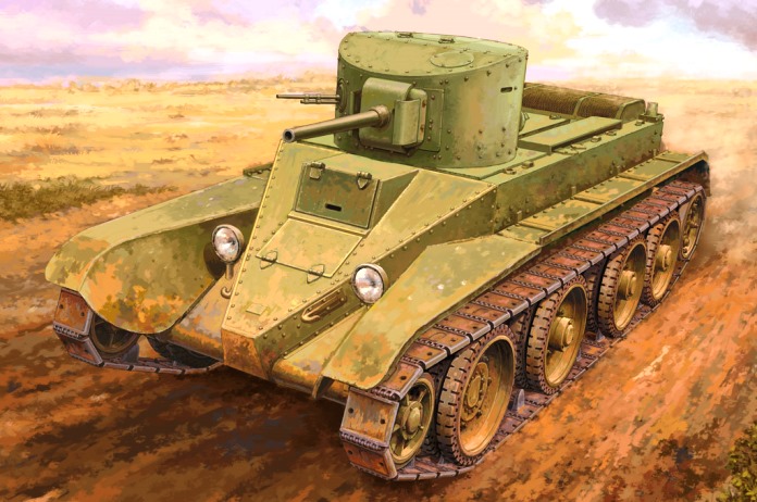 84515 Hobby Boss Советский лёгкий колёсно-гусеничный танк БТ-2 (средняя версия) 1/35