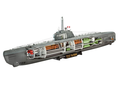 05078 Revell Субмарина "U-Boat Type XXI с интерьером" (брак) 1/144