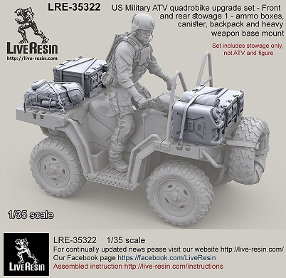 LRE35322 Live Resin Набор поклажи 1 на капот и багажник квадроцикла Polaris MV 850 1/35