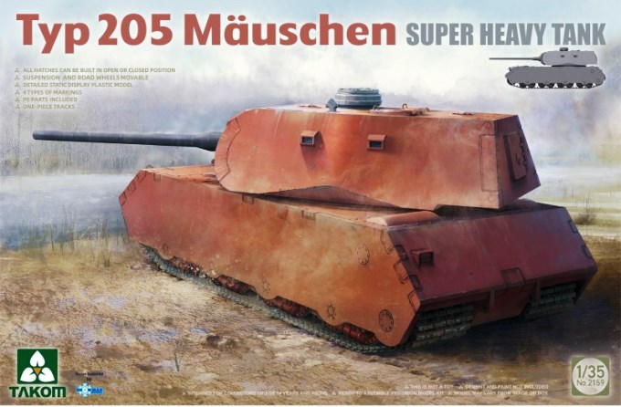 2159 Takom Супертяжелый танк Typ 205 Mauschen 1/35