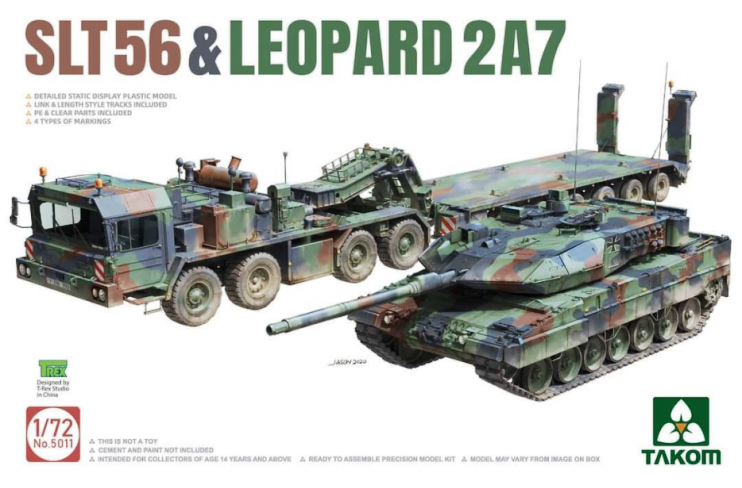 5011 Takom Германский тягач SLT56 с танком Leopard 2A7 1/72