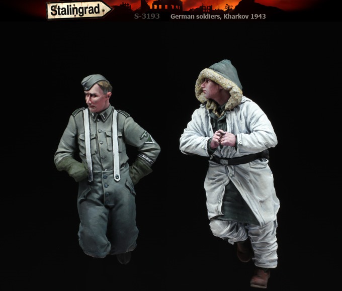 3193 Stalingrad Германские солдаты, Зима 1943 год (2 фигуры) 1/35