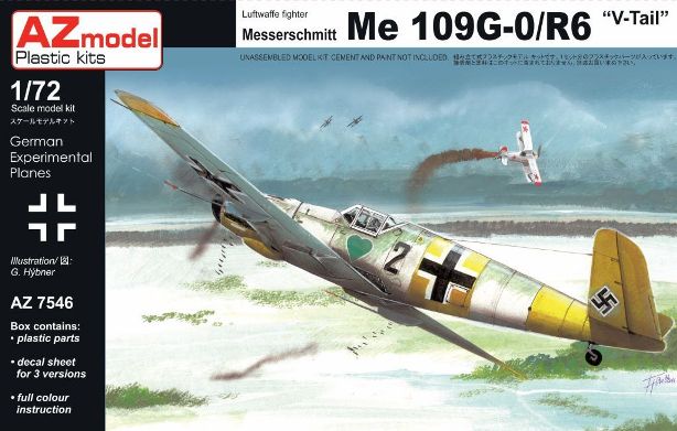 7546 AZmodel Немецкий истребитель Messerschmitt Me 109G-0/R6 "V-Tail" 1/72