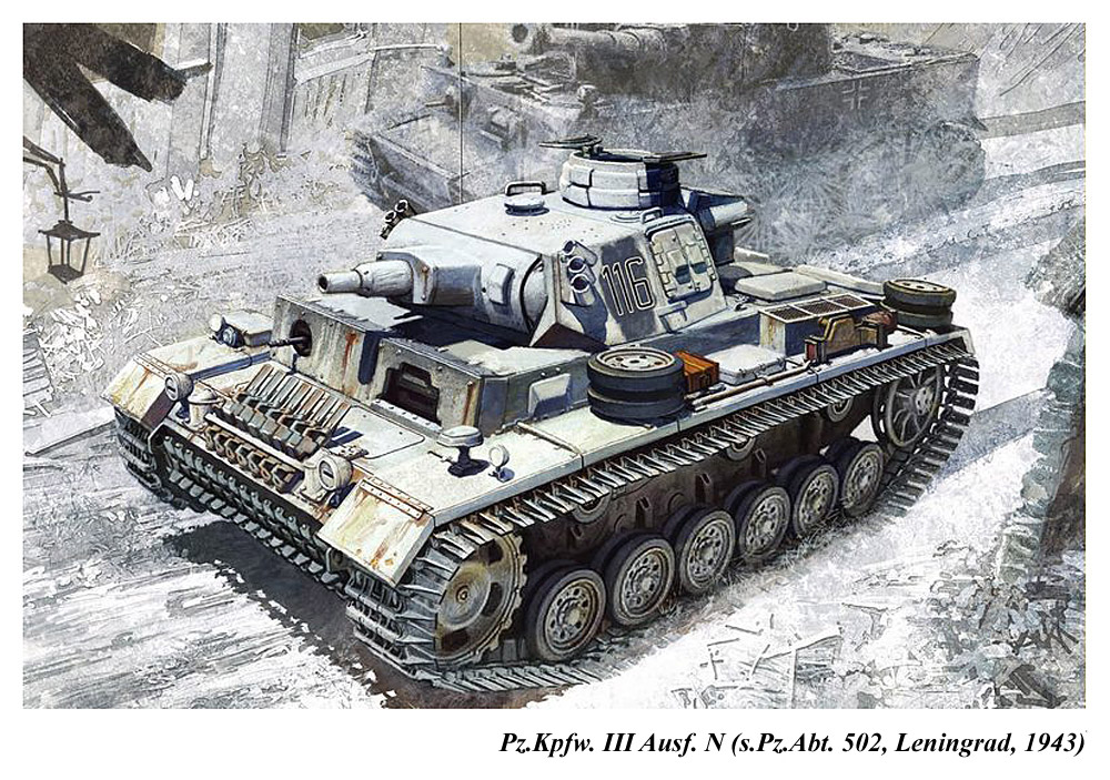 Сборная модель 6606 Dragon Немецкий танк Pz.Kpfw. III Ausf. N (s.Pz.Abt. 502, Ленинград, 1943г)