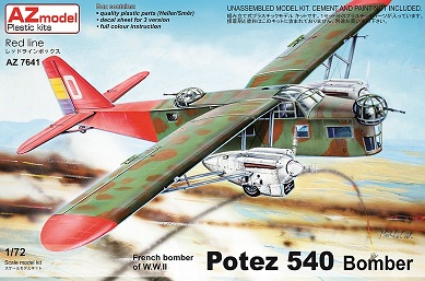 7641 AZmodel Французский бомбардировщик Potez 540 Bomber 1/72