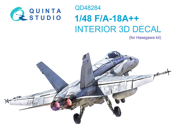 QDS-48284 Quinta 3D Декаль интерьера кабины F/A-18A++ (small ver.)  (для Hasegawa) 1/48