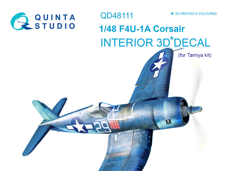 QD48111 Quinta 3D Декаль интерьера кабины F4U-1A Corsair (для модели Tamiya) 1/48