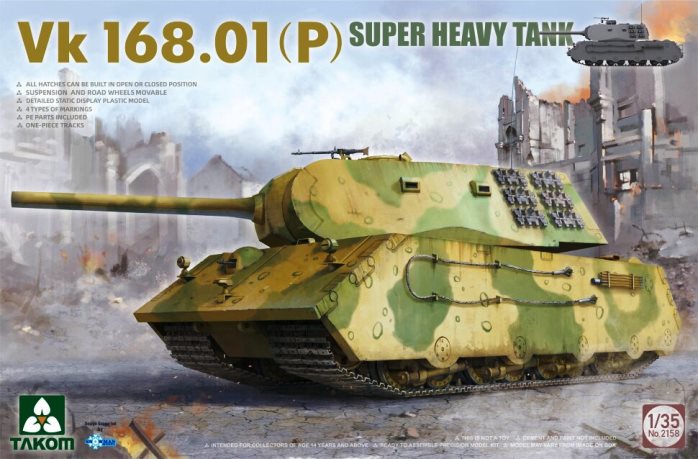 2158 Takom Супертяжелый танк VK.168.01 (P) 1/35