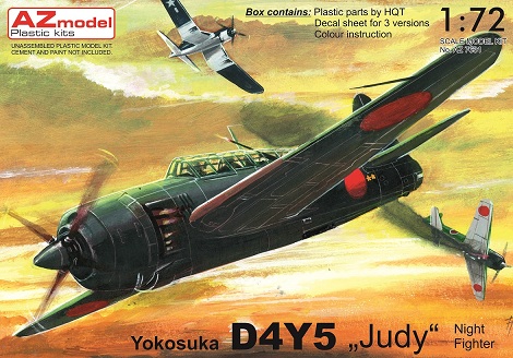 7631 AZmodel Японский истребитель Yokosuka D4Y5 „Judy“ Night Fighter 1/72