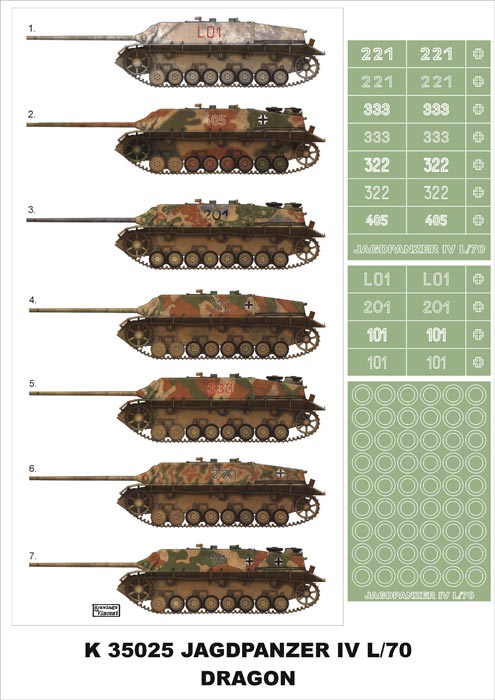K35025 Montex Набор масок для Jagpanzer IV L/70 (Dragon) Масштаб 1/35