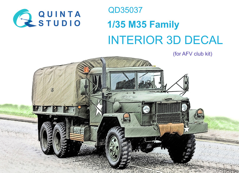 QD35037 Quinta 3D Декаль интерьера кабины M35 (AFV club) 1/35