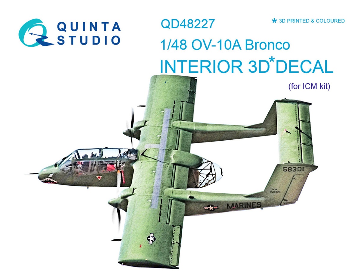 QD48227 Quinta 3D Декаль интерьера кабины OV-10A Bronco (для ICM) 1/48