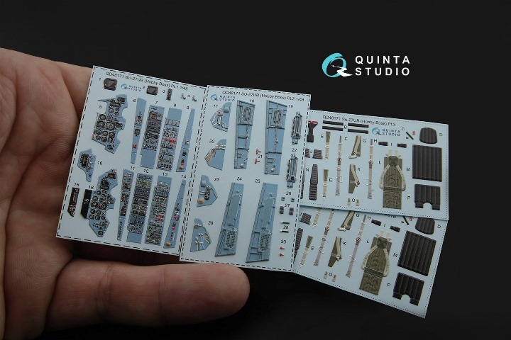 QD48171 Quinta 3D Декаль интерьера кабины Su-27UB (Hobby Boss) 1/48
