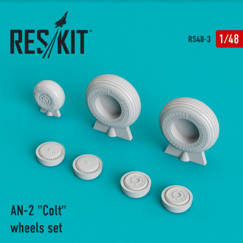 RS48-0003 RESKIT AN-2 "Colt" wheels set  (for Hobby Boss) 1/48