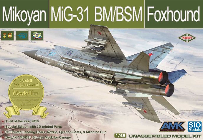 K48001 SIO Models Самолет МиГ-31БМ/БСМ "93 голубой" 1/48