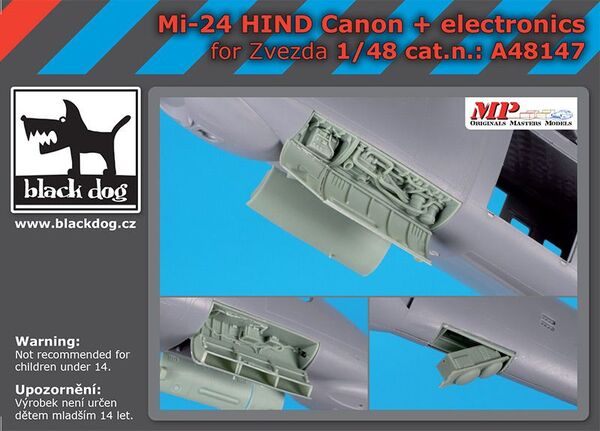A48147 Black Dog Большой набор дополнений для Mi-24 HIND Canon + electronics (Zvezda) 1/48