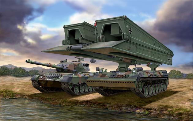 Сборная модель 03307 Revell Танк Leopard 1A5 и мостоукладчик "Biber" 