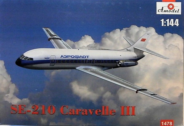 Сборная модель 1478 Amodel Французский самолет Caravelle III 