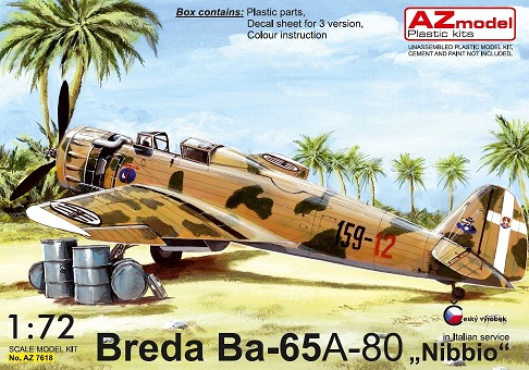 7618 AZmodel Самолёт Breda Ba-65 A-80 "Nibbio" in Italia 1/72
