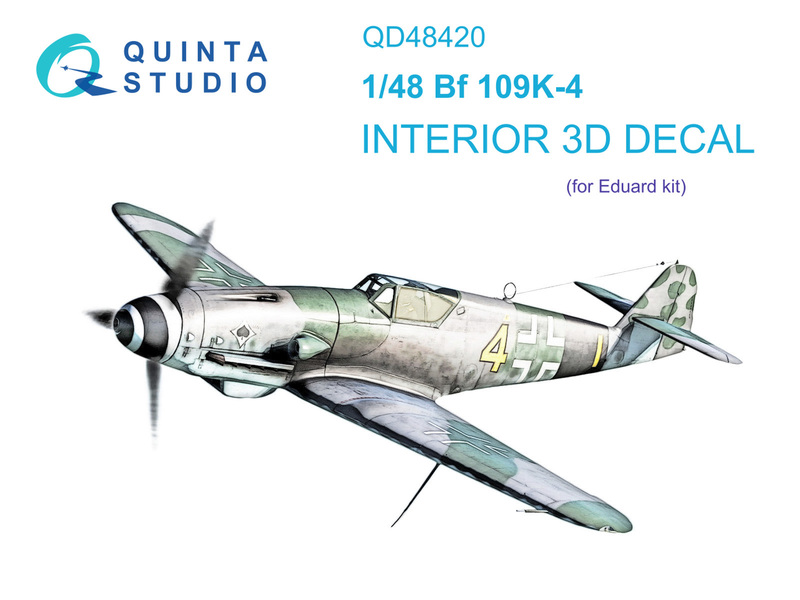 QD48420 Quinta 3D Декаль интерьера кабины Bf 109K-4 (Eduard) 1/48