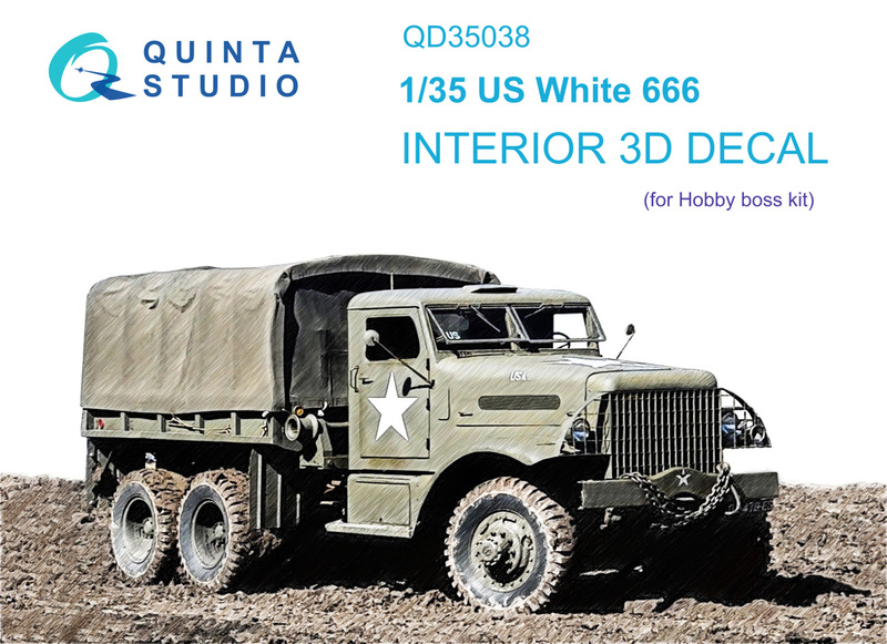 QD35038 Quinta 3D Декаль интерьера кабины 3D Декаль интерьера кабины US White 666 (Hobby Boss) 1/35