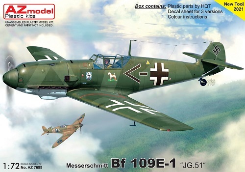 7699 AZmodel Самолёт Bf 109 E-1 „JG.51“ 1/72