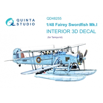QD48255 Quinta 3D Декаль интерьера кабины Swordfish Mk.I (Tamiya) 1/48