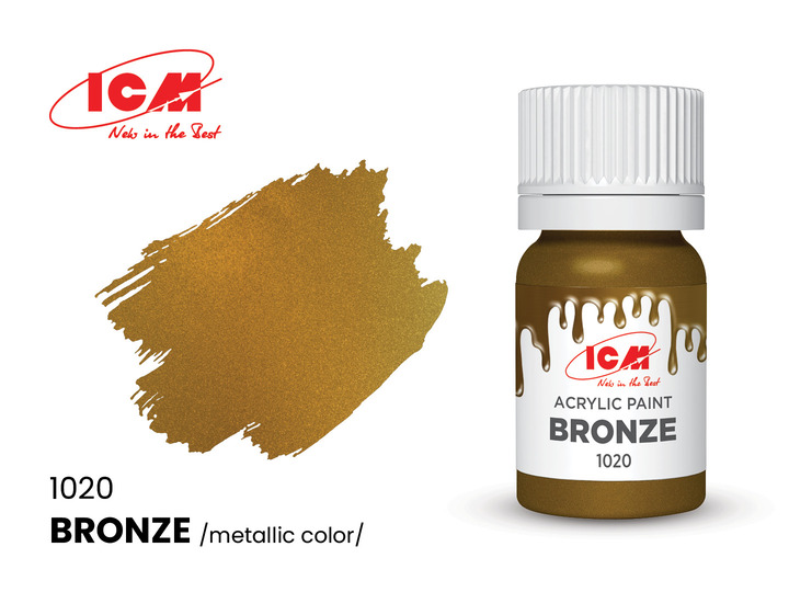 C1020 ICM Акриловая краска Бронза (Bronze) 12мл
