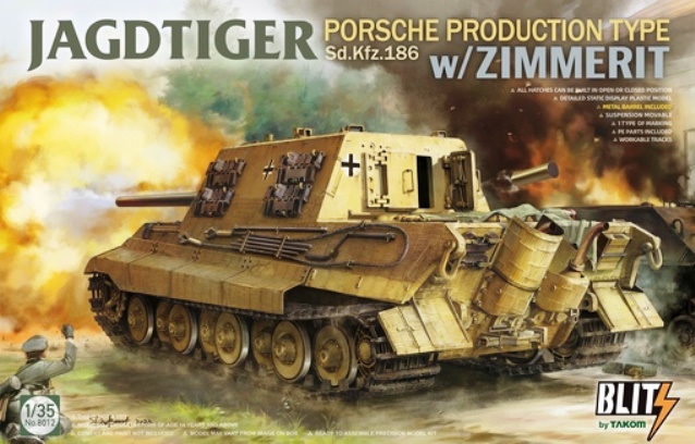 8012 Takom Самоходное орудие Jagdtiger Porsche with Zimmerit (2 в 1) 1/35