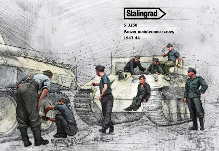 3250 Stalingrad  Германская ремонтная бригада 1943-44 гг. (8 фигур) 1/35