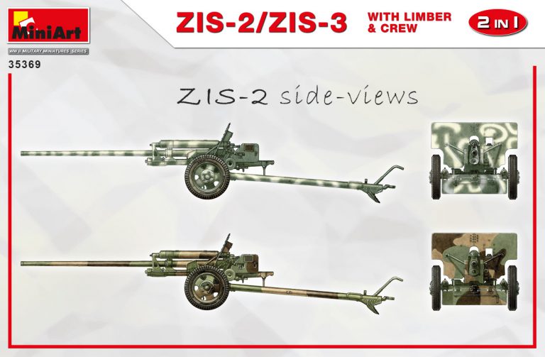 35369 MiniArt Пушка ЗиС-2/ЗиС-3 с передком и расчетом (2 в 1) 1/35