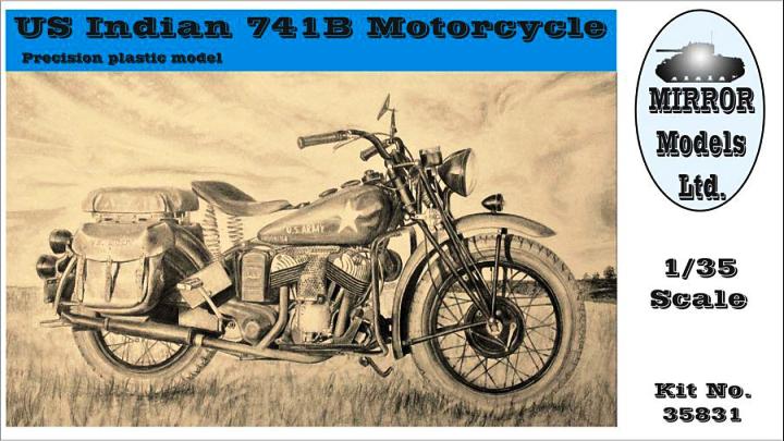 Сборная модель 35831 Mirror Models Американский мотоцикл "Indiana 741B" 